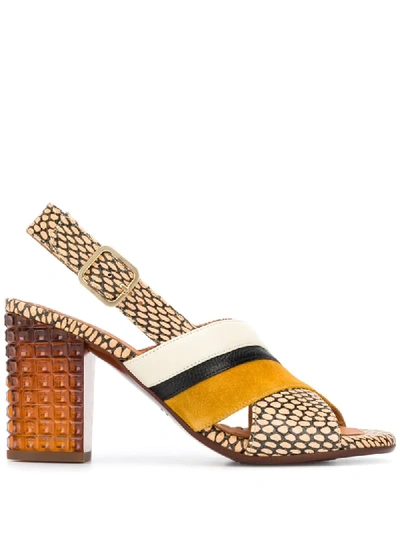 Shop Chie Mihara Kera 90mm Snakeskin-effect Sandals In Brown