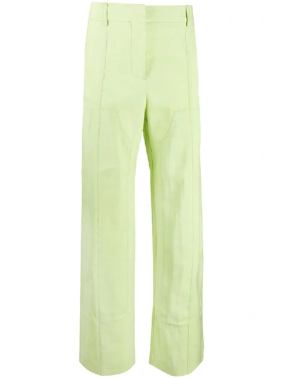 Shop Jacquemus High-waisted Trousers In Green