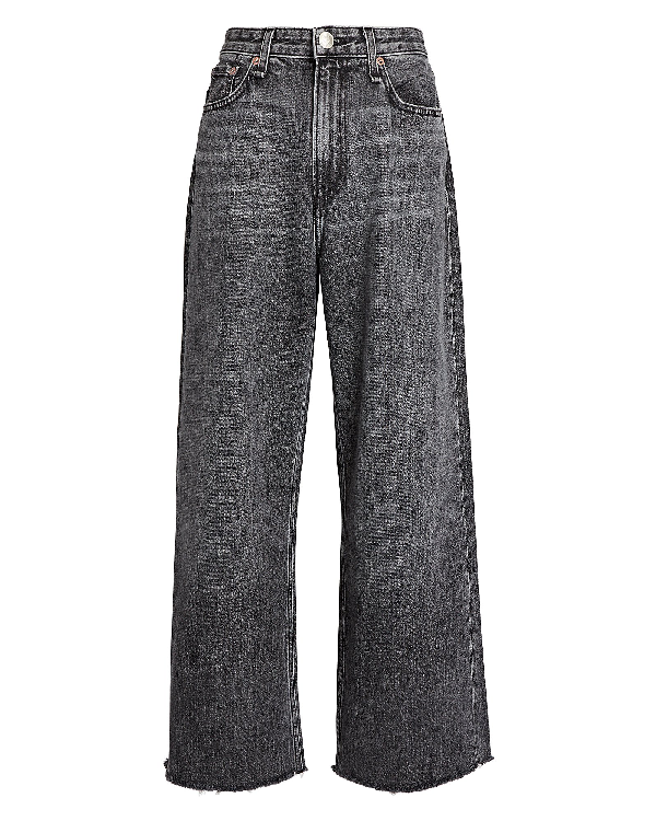 Rag & Bone Ruth High-rise Wide-leg Jeans In Faded Black Denim | ModeSens