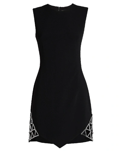 Shop David Koma Sleeveless Cady Mini Dress In Black