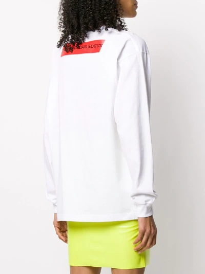 Kwaidan Editions Striped Logo Sweatshirt In White