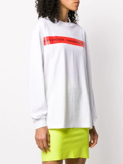 Kwaidan Editions Striped Logo Sweatshirt In White