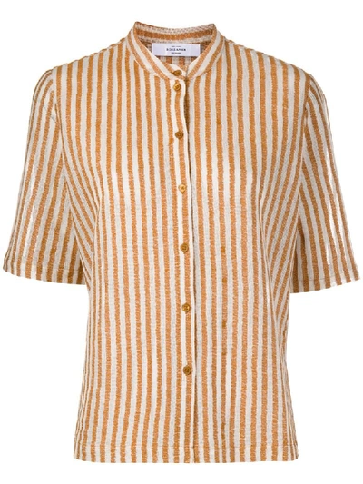 Shop Roseanna Canvas Skinney Striped Shirt In Neutrals