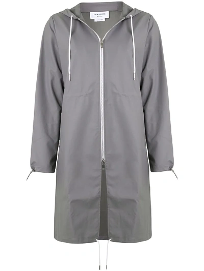 Shop Thom Browne Dolphin-print Raincoat In Grey