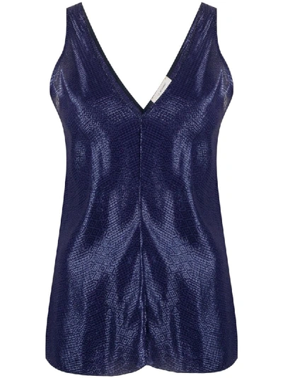 Shop Forte Forte Jacquard-effect Sleeveless Top In Blue