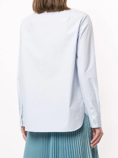 Shop Delpozo Sequined Long-sleeve Shirt In Blue