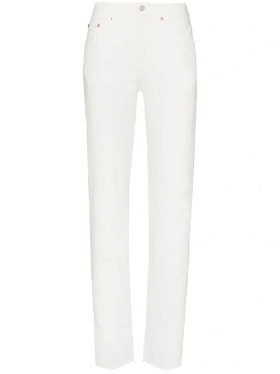 Shop Mm6 Maison Margiela High-waist Straight-leg Jeans In White