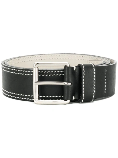 Shop Ami Alexandre Mattiussi Large Stitched Belt In Black