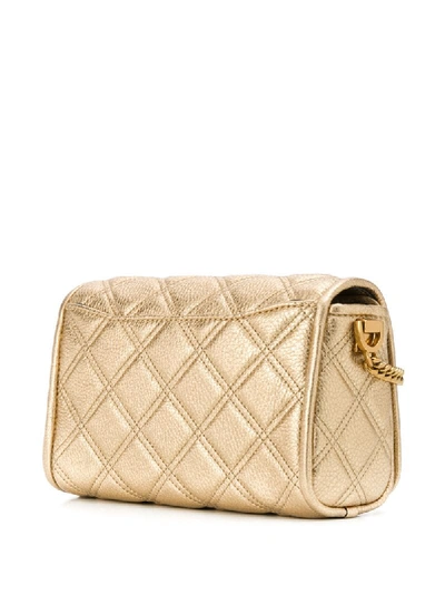 Shop Marc Jacobs Logo Shoulder Bag In Gold