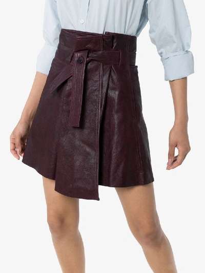 Shop Chloé Tie Belt Mini Skirt In Purple