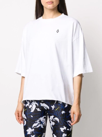 Marcelo Burlon County Of Milan Oversized Flower Print T-shirt In White