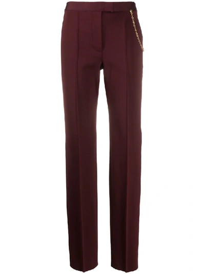 Shop Givenchy Chain Detail Tailored Trousers In Red