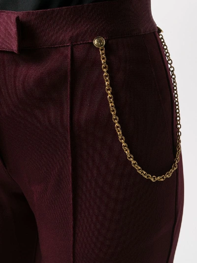 Shop Givenchy Chain Detail Tailored Trousers In Red