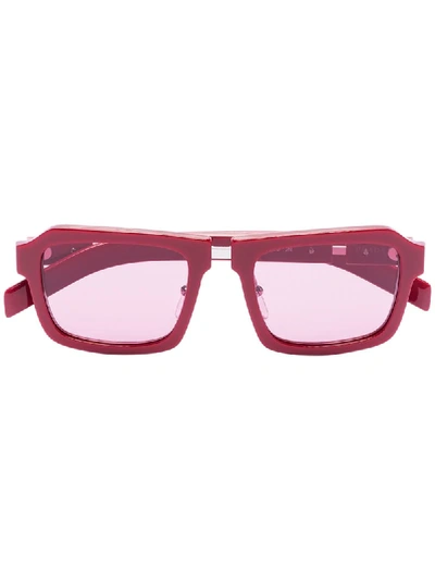 Shop Prada Duple Tinted Sunglasses In Red
