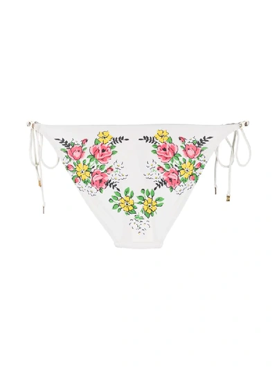 Shop Tory Burch Floral Print Bikini Bottoms In Neutrals