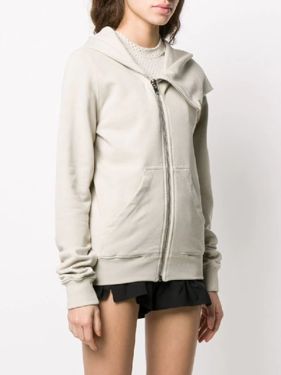 Shop Rick Owens X Champion Front Zipped Hoodie In Neutrals