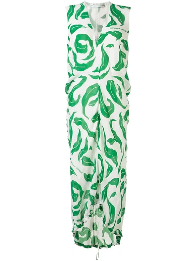 Shop Off-white Illusion Coulisse Sleeveless Dress In Green