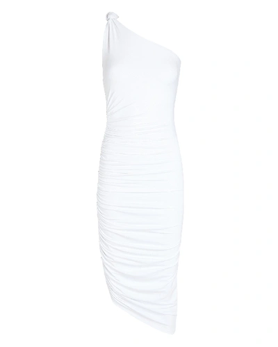 Shop Alix Nyc Celeste Ruched One-shoulder Dress In White