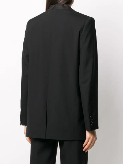 Shop Givenchy Single-breasted Collarless Blazer In Black