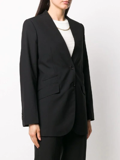 Shop Givenchy Single-breasted Collarless Blazer In Black