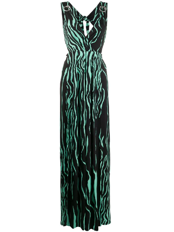 green and black zebra print dress
