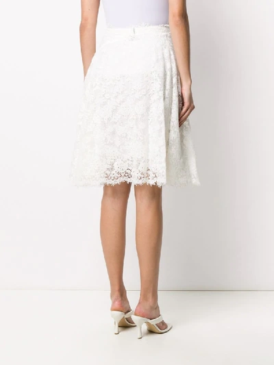 Shop Ermanno Scervino Embroidered Flared Skirt In White