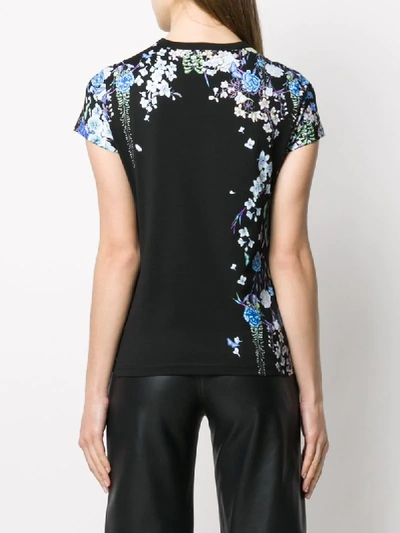 Shop Givenchy Floral-print Logo T-shirt In Black