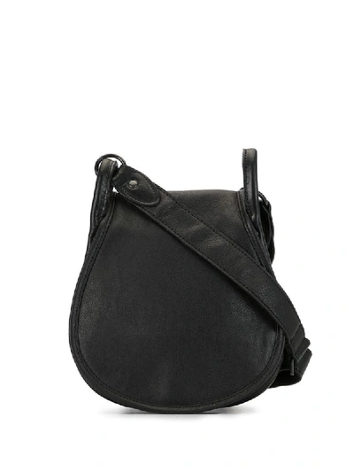 Shop Yohji Yamamoto Crossbody Saddle Bag In Black