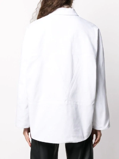 Shop Valentino Relaxed Denim Overshirt In White