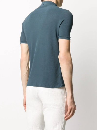 Shop Zanone Short Sleeved Polo Shirt In Blue