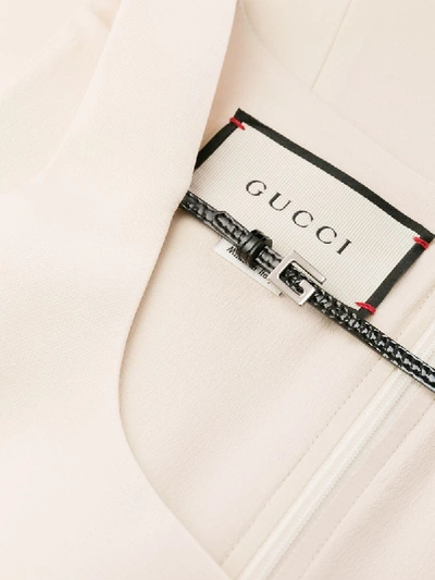 Shop Gucci Buckle-strap Dress In Neutrals