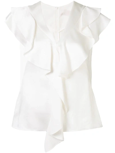 Shop Peter Pilotto Cady Frill Trim Blouse In White