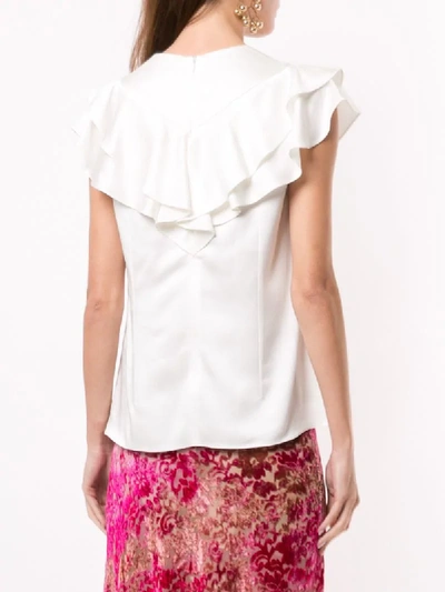 Shop Peter Pilotto Cady Frill Trim Blouse In White