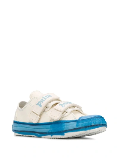 Shop Palm Angels Vulcanized Touch-strap Sneakers In White