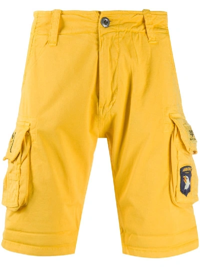 Shop Alpha Industries Side Pocket Shorts In Yellow
