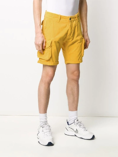 Shop Alpha Industries Side Pocket Shorts In Yellow
