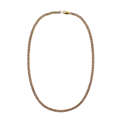 Shop Laura Lombardi Curb Chain Necklace In Gold Plated Brass