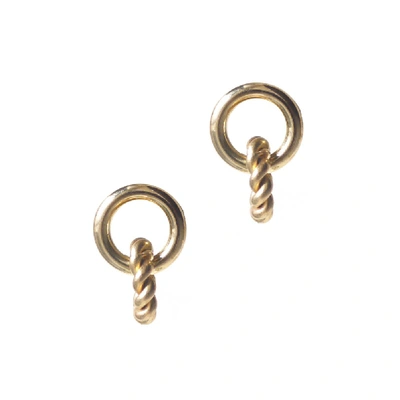 Shop Laura Lombardi Duo Earrings In Gold Plated Brass