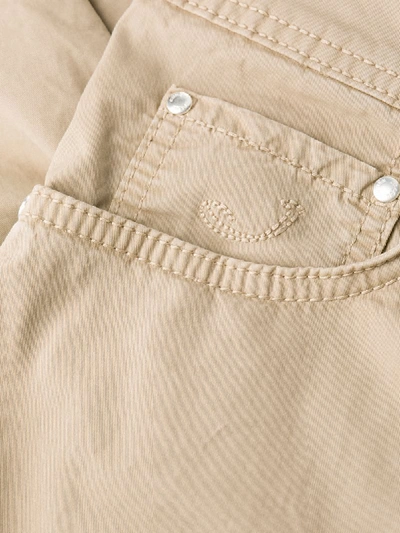 Shop Jacob Cohen Straight-leg Chino Trousers In Neutrals