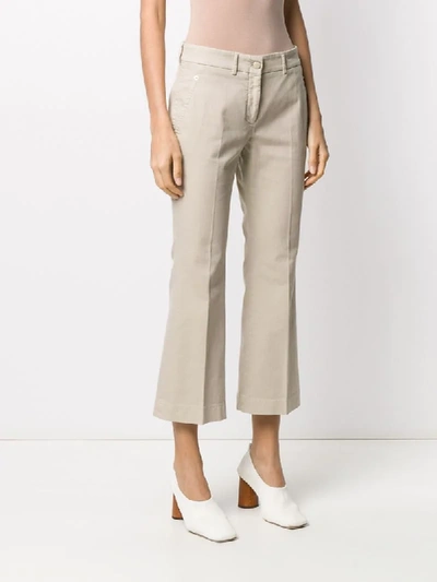 Shop Incotex Cropped Pleated Trousers In Neutrals