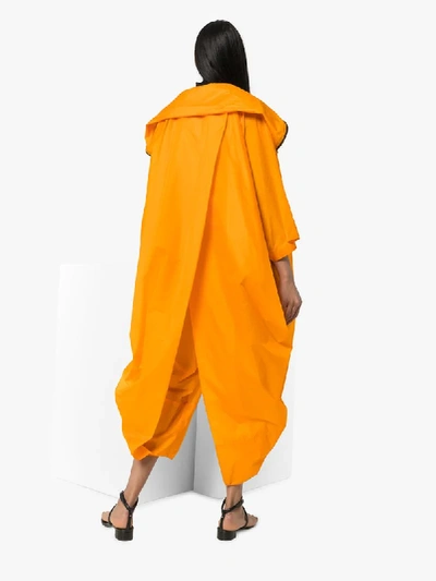 Shop Issey Miyake Air Long Hooded Cape-effect Jumpsuit In Yellow