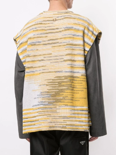 Shop Wooyoungmi Striped Knit Vest In Yellow