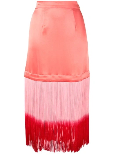 Shop Taller Marmo Fringed Trim Straight Skirt In Pink