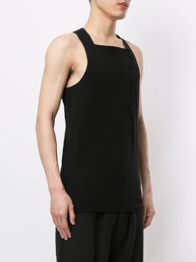 Shop Yohji Yamamoto Front Button Vest In Black