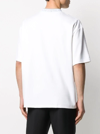 Shop Acne Studios Logo-neck Oversized T-shirt In White