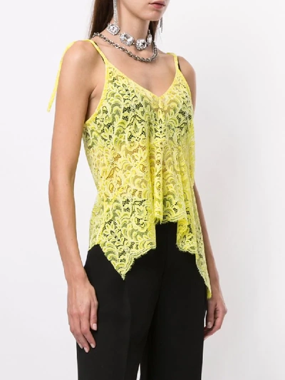 Shop Marques' Almeida Lace Slip Top In Yellow