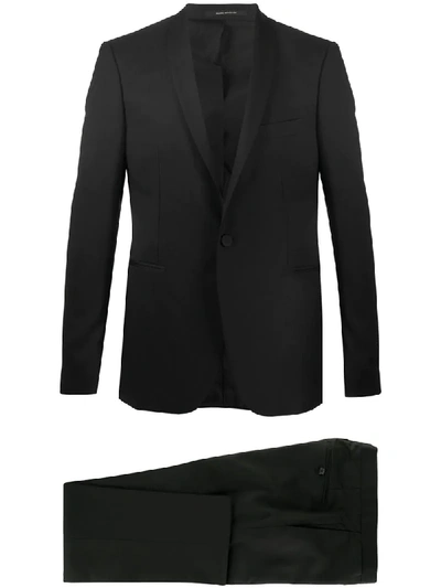 Shop Tagliatore Two-piece Virgin Wool Suit In Black