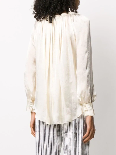 Shop Forte Forte Tied Neck Blouse In Neutrals