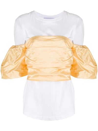 Shop Erika Cavallini Off-the-shoulder Ruched Top In White