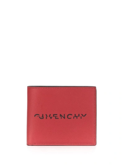 Shop Givenchy Split Logo Billfold Wallet In Red